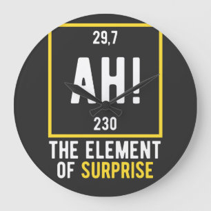 Ah The Element of Surprise Large Clock