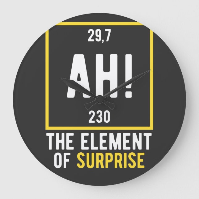 Ah The Element of Surprise Large Clock (Front)