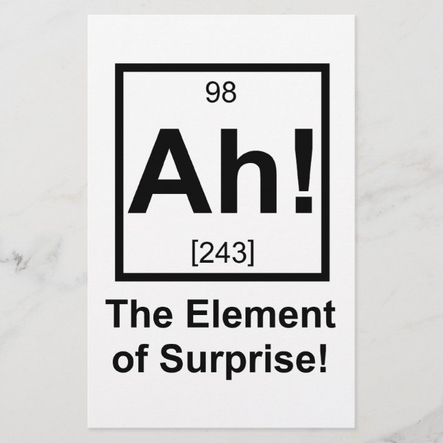 Ah the Element of Surprise Periodic Element Symbol (Front)