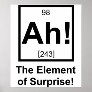 Ah the Element of Surprise Periodic Element Symbol Poster