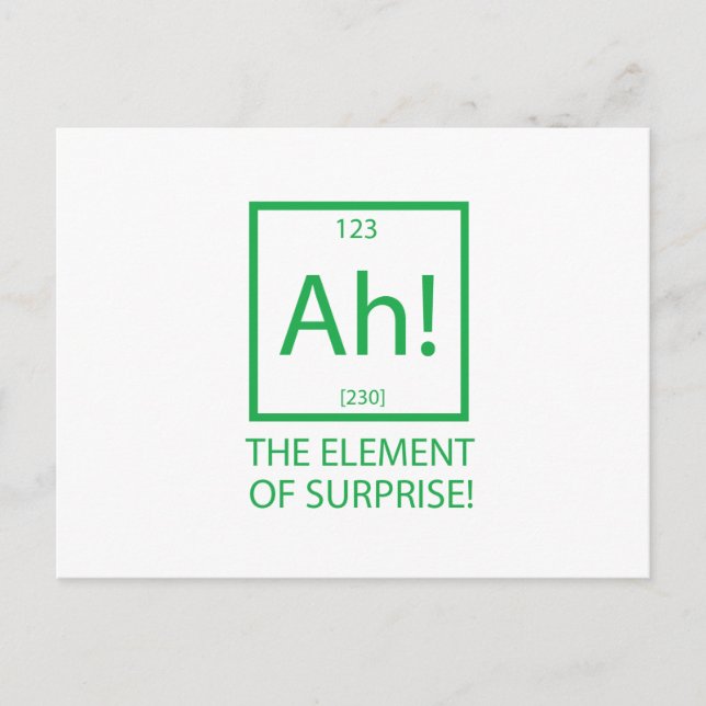 Ah the element of surprise postcard (Front)