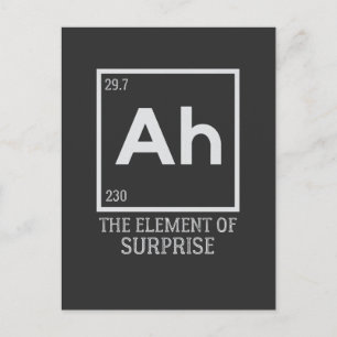 Ah the element of surprises postcard