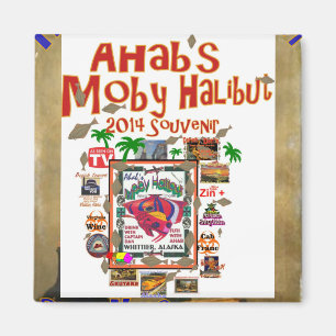 Ahab's Moby Halibut Whittier Alaska Magnet