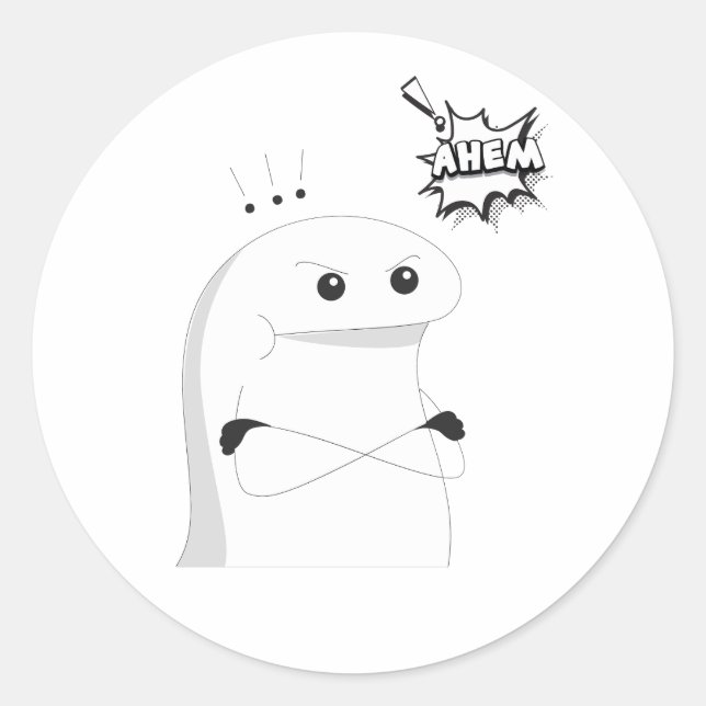 ahem, angry funny face sticker (Front)