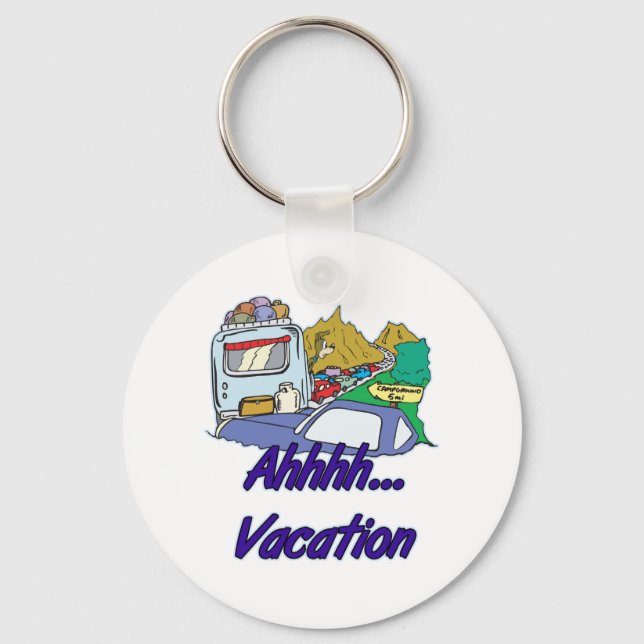 Ahh Vacation Camping Key Ring (Front)