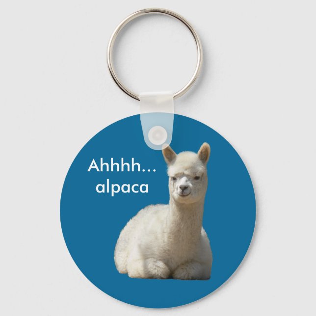 Ahhhh Alpaca Keychain (Front)
