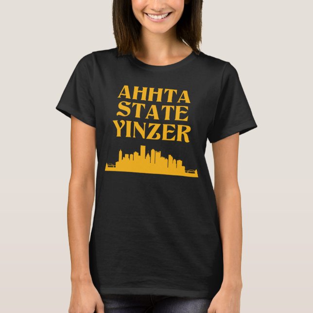 Ahhta State Yinzer Women's Crewneck Tee (Black) (Front)