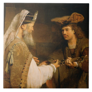 Ahimelech giving the sword of Goliath to David Tile
