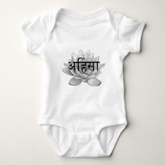 Ahimsa Lotus Flower Baby Bodysuit