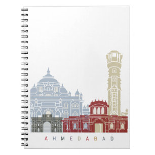 Ahmedabad skyline poster notebook
