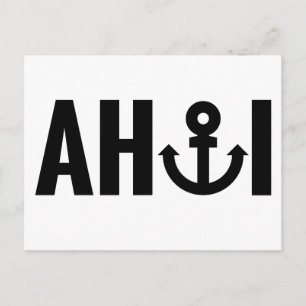 Ahoi with anchor postcard
