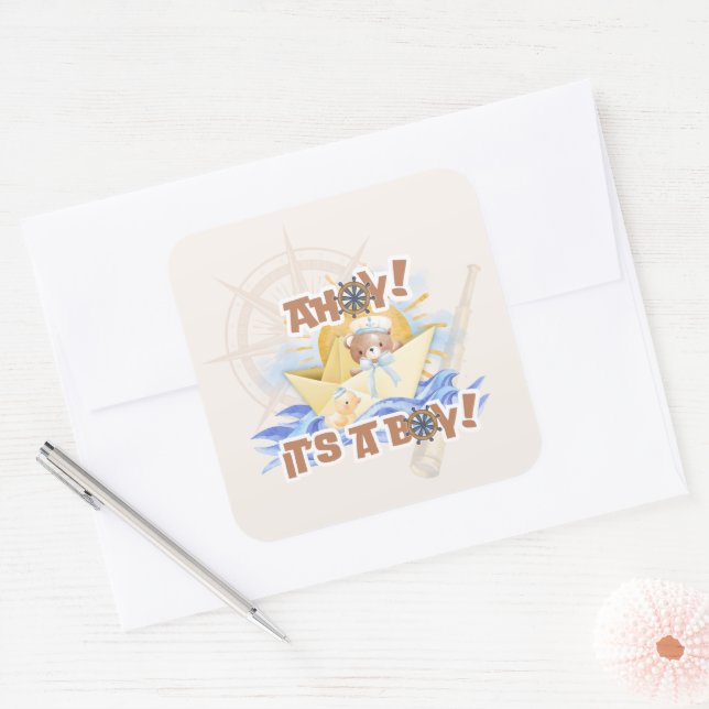 Ahoy! Baby Boy Shower Sticker (Envelope)