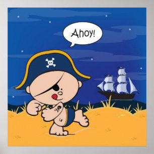 Ahoy Baby! Pirate Poster Print