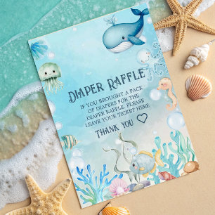 Ahoy! Baby Shower Diaper Raffle Card for Boy