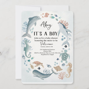 Ahoy Baby Shower Invitation Nautical Theme