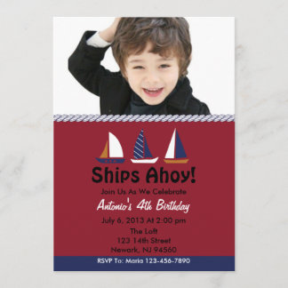 Ahoy Birthday Party Invitation