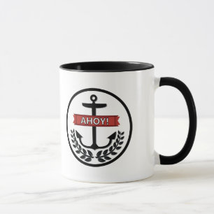 Ahoy - Black 11 oz Ringer Mug
