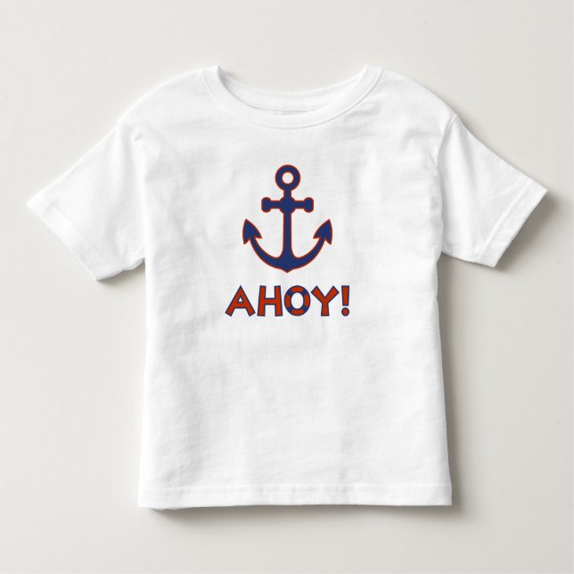 AHOY! Buoy + Anchor Design Red+Blue Toddler T-Shirt (Front)