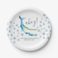 Ahoy Cute Blue Whale Baby Shower