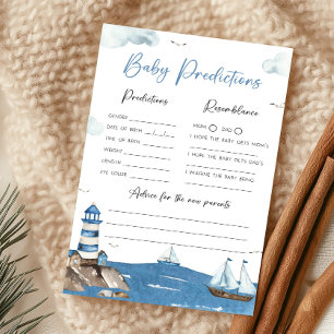 Ahoy It’s A Boy Nautical Baby Predictions Game