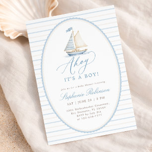 Ahoy It’s a Boy Nautical Baby Shower Invitation