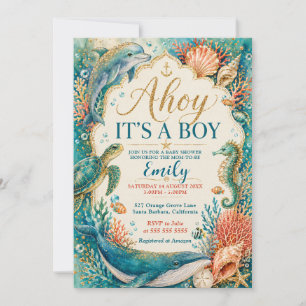 Ahoy It’s a Boy Nautical Baby Shower Invitation