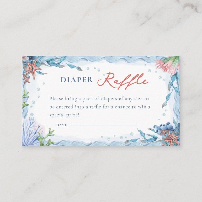 Ahoy It’s a Boy! Nautical Diaper Raffle Enclosure Card (Front)