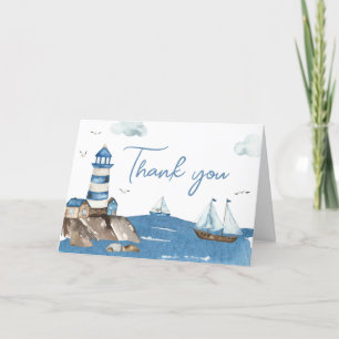 Ahoy It’s A Boy Nautical  Thank You Card