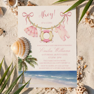 Ahoy It’s a Girl Coastal Baby Shower Invitation
