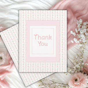 Ahoy It’s a Girl Nautical Pink Thank You Card