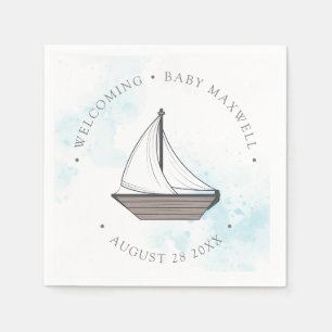 Ahoy! It's a Boy! Baby Sailboat Baby  Napkin