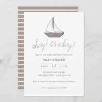 Ahoy! It's a Boy! Baby Sailboat 