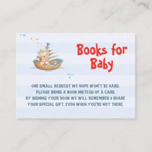 Ahoy Its A Boy Baby Shower Books For Baby Card