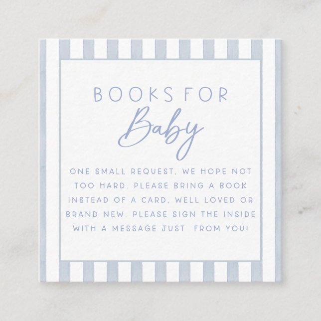 Ahoy It's A Boy Baby Shower Books for Baby Enclosure Card (Front)