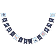 Ahoy It's a Boy Baby Shower Bunting Flags Banner