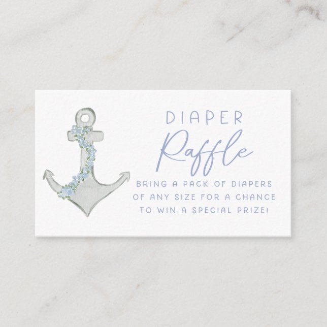 Ahoy It's A Boy Baby Shower Diaper Raffle Insert (Front)
