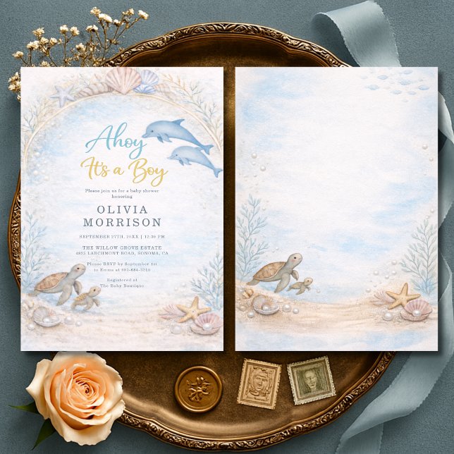 Ahoy It's a Boy Baby Shower Invitation (Creator Uploaded)