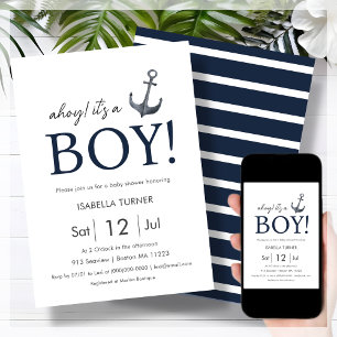 Ahoy! It's a Boy   Baby Shower Invitation