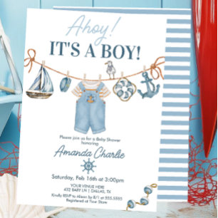 Ahoy It's a Boy Baby Shower Invitation