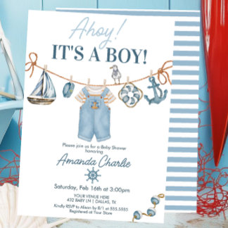 Ahoy It's a Boy Baby Shower Invitation