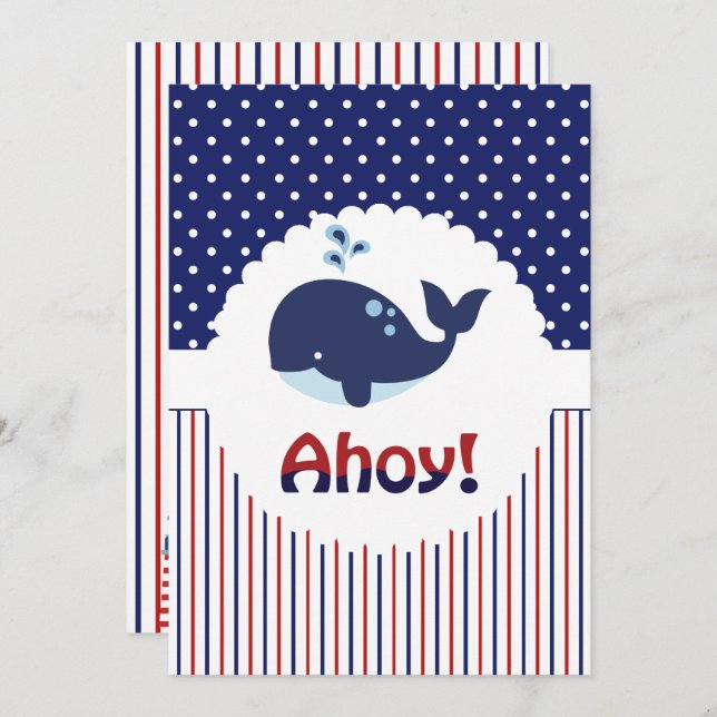 Ahoy It's A Boy Baby Shower Invitation (Front/Back)