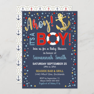 Ahoy it's a Boy Baby Shower Invitation