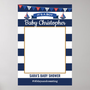 Ahoy It's A Boy Baby Shower Photo Prop Frame Poster