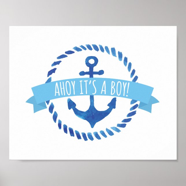 Ahoy It's a Boy Baby Shower Sign (Front)