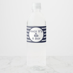 Ahoy It's A Boy Baby Shower Water Bottle Label