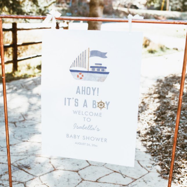Ahoy It's A Boy Baby Shower Welcome Sign (Creator Uploaded)
