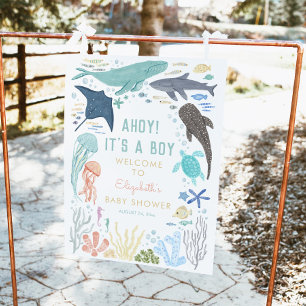 Ahoy It's A Boy Baby Shower Welcome Sign