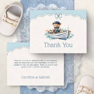 Ahoy It's A Boy Bear Baby Shower Thank You Card