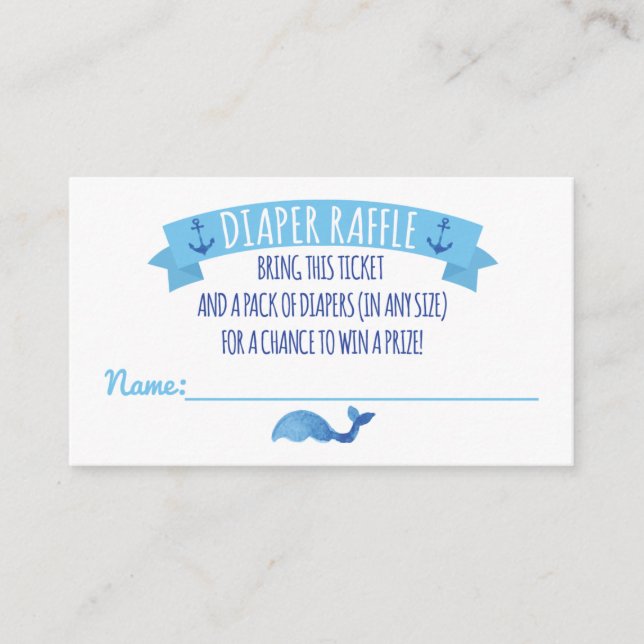 Ahoy It's a Boy Diaper Raffle Card (Front)
