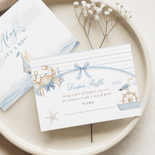 Ahoy It's a Boy Diaper Raffle Card